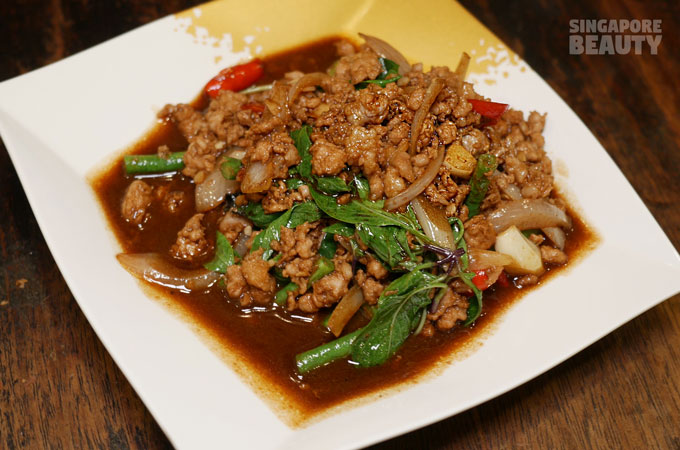 Pork with Basil leaves