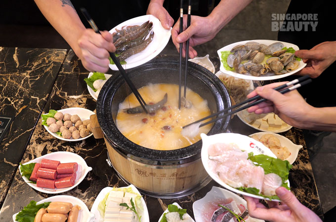 sauna hot stone fish hotpot buffet