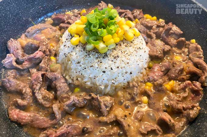 black pepper beef lunch