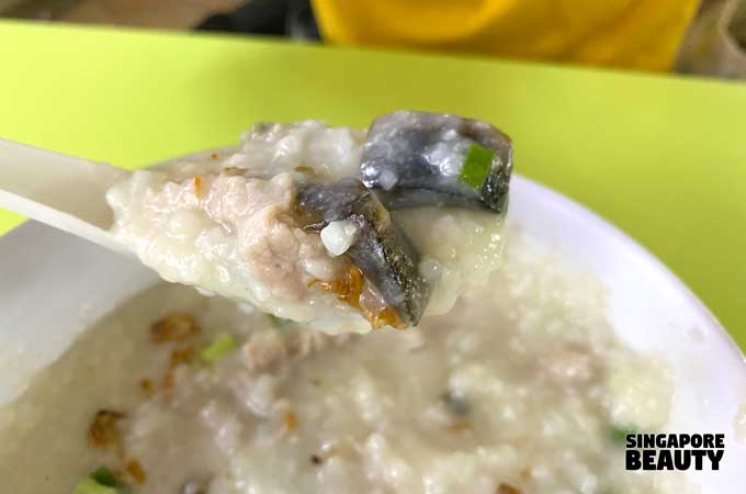 congee with century egg