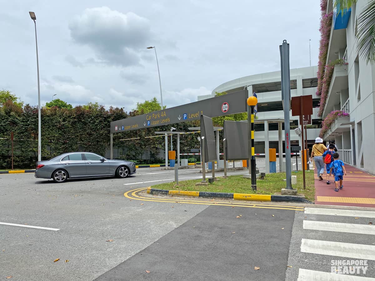 Changi airport terminal 4 carpark nearest Jurassic mile