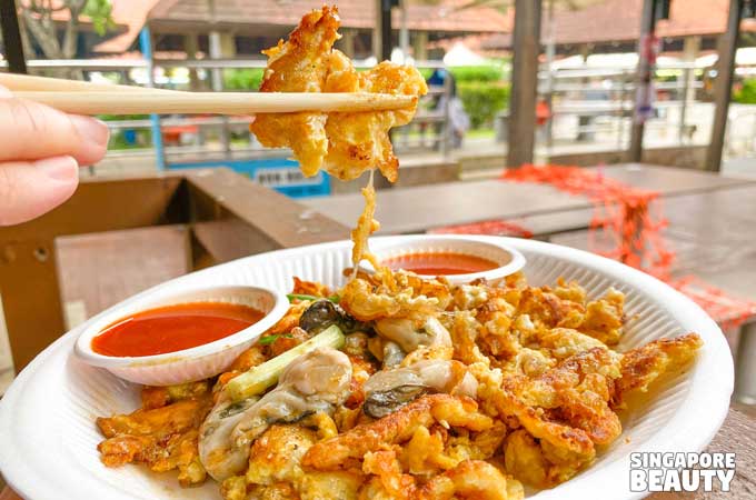 delicious fried oyster omelette