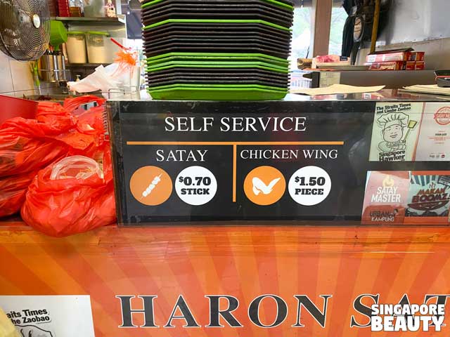 menu of haron satay