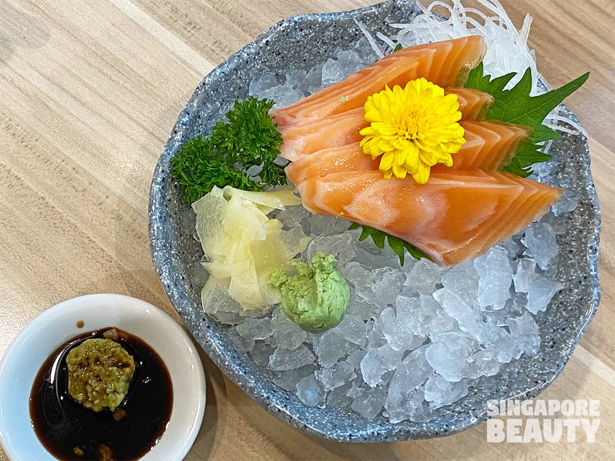 fresh salmon sashimi