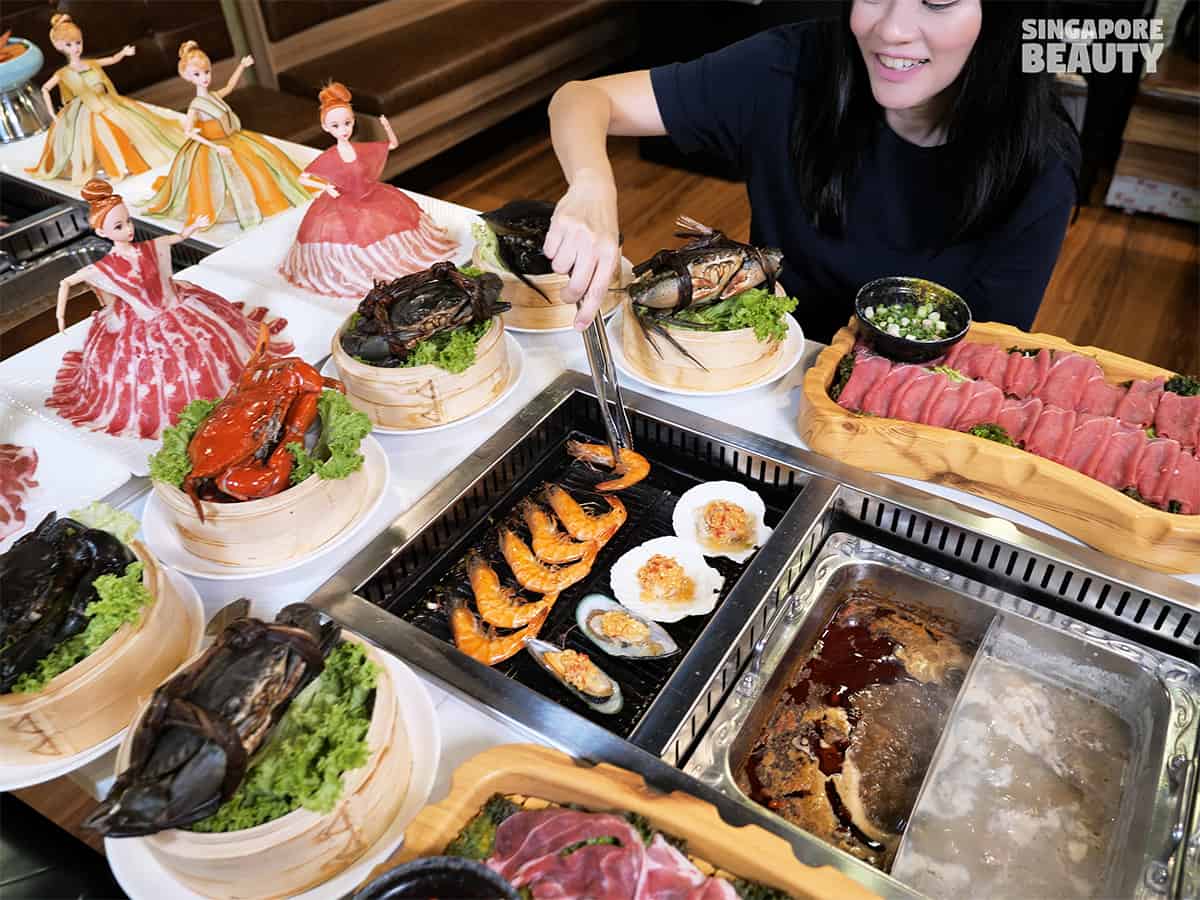 Hot Pot BBQ Buffet With Free Flow Crabs At Bugis Cube From