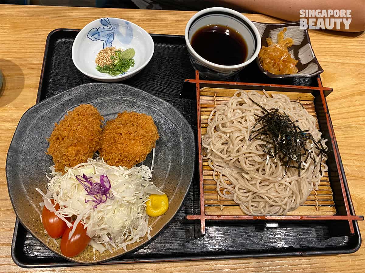 deep fried pork fillet cold soba