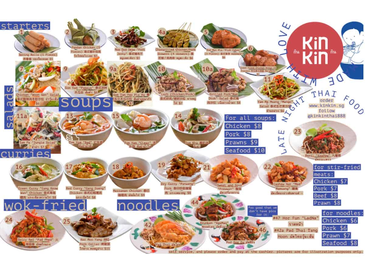 kin kin thai 888 menu