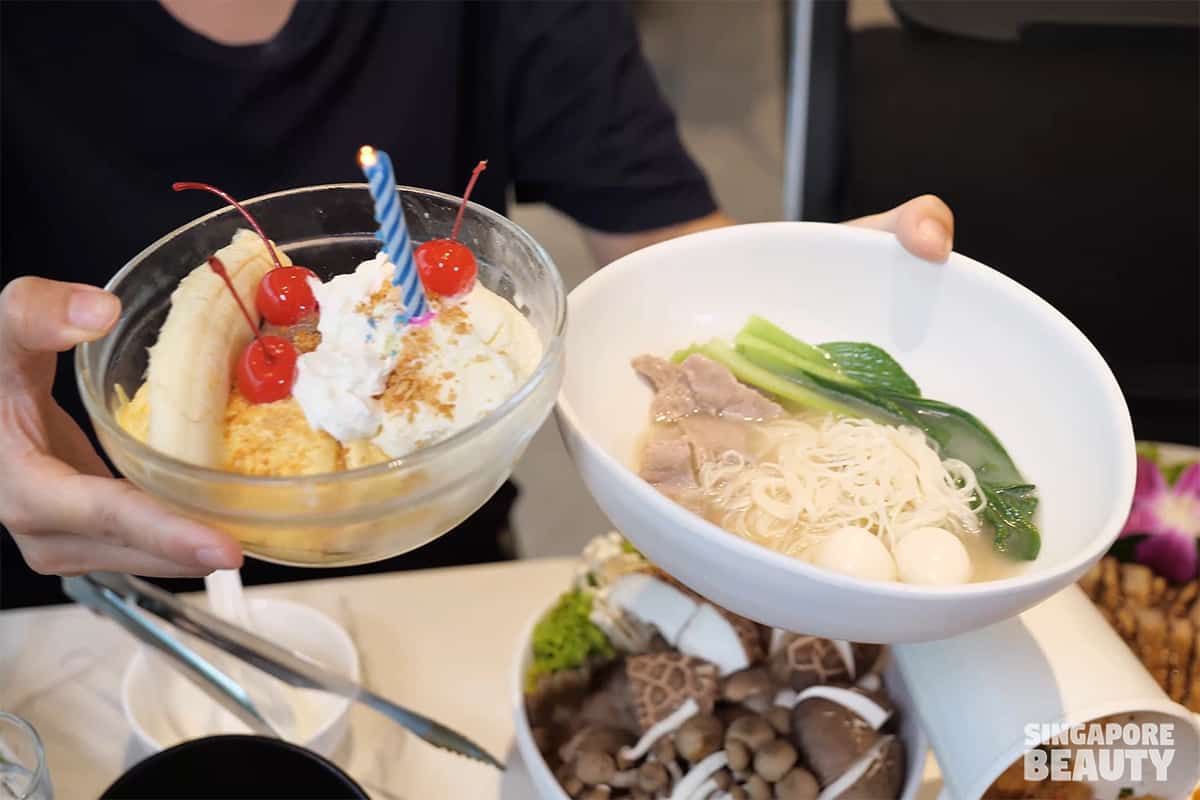 birthday special ice cream noodle