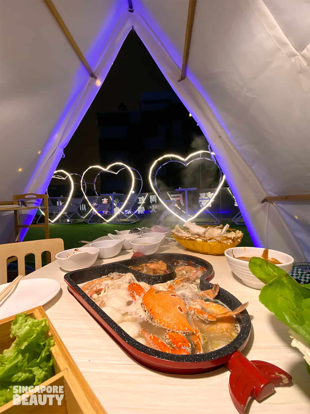 hotpot in a tent