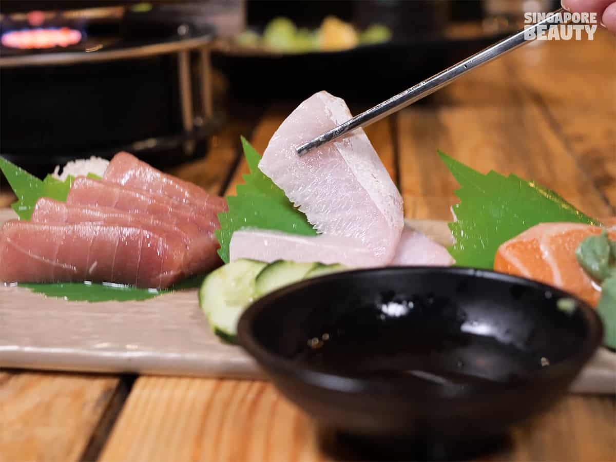 kujaku-yaki-sashimi