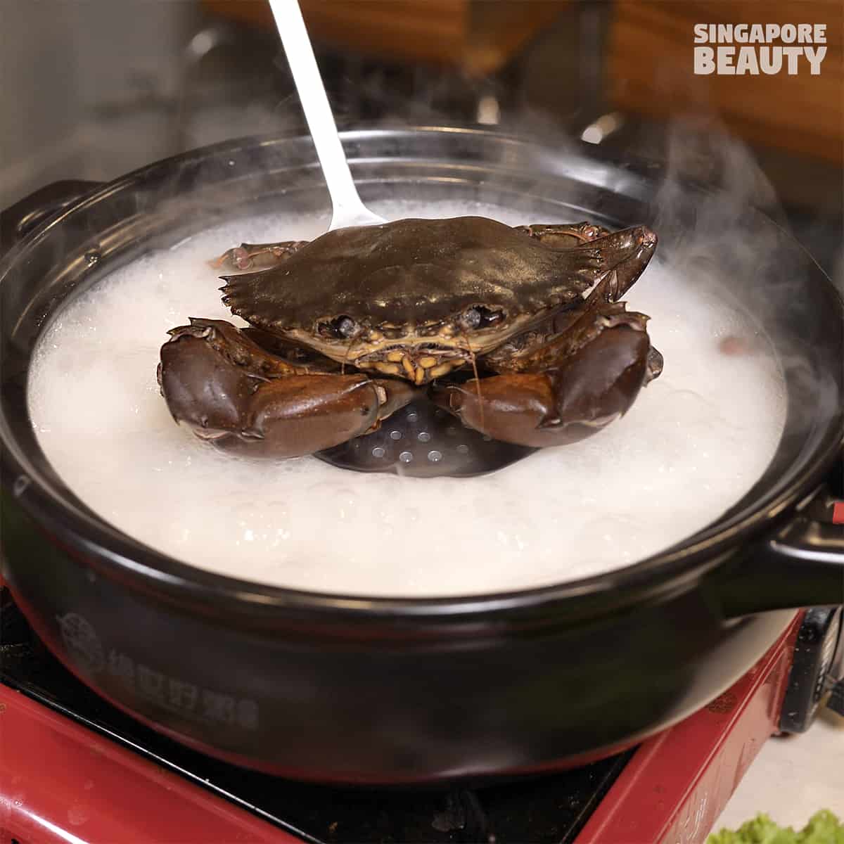 live mud crab congee