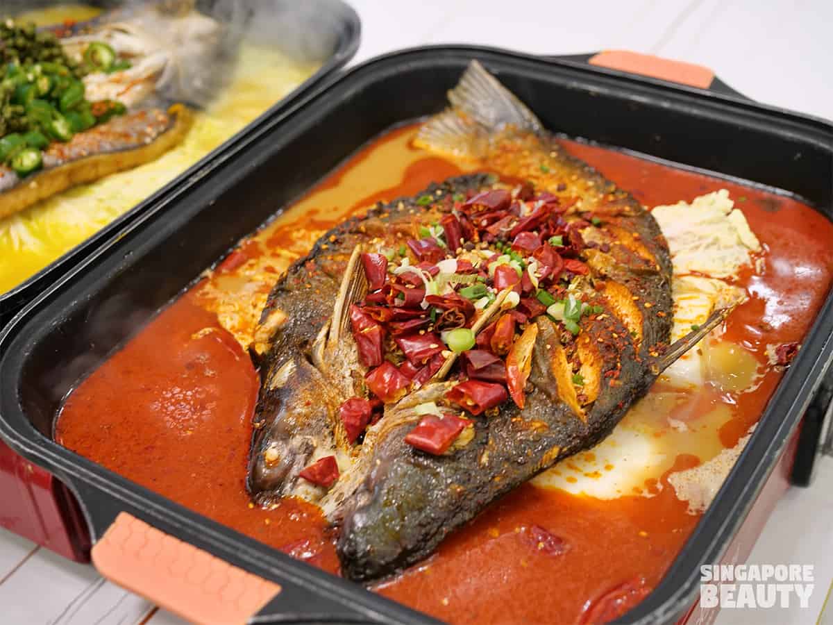 la jiang shan mala tang grilled fish hotpot